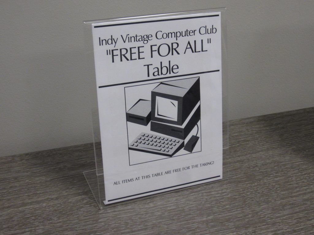 A new addition to the Indy Vintage Computer Club is a the free table.