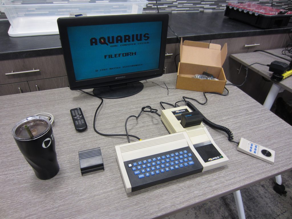 Randy's Radofin Aquarius. Note the lack of Mattel branding on the computer. Radofin was the Aquarius OEM and sold them without the Mattel logos after Mattel canceled the product.