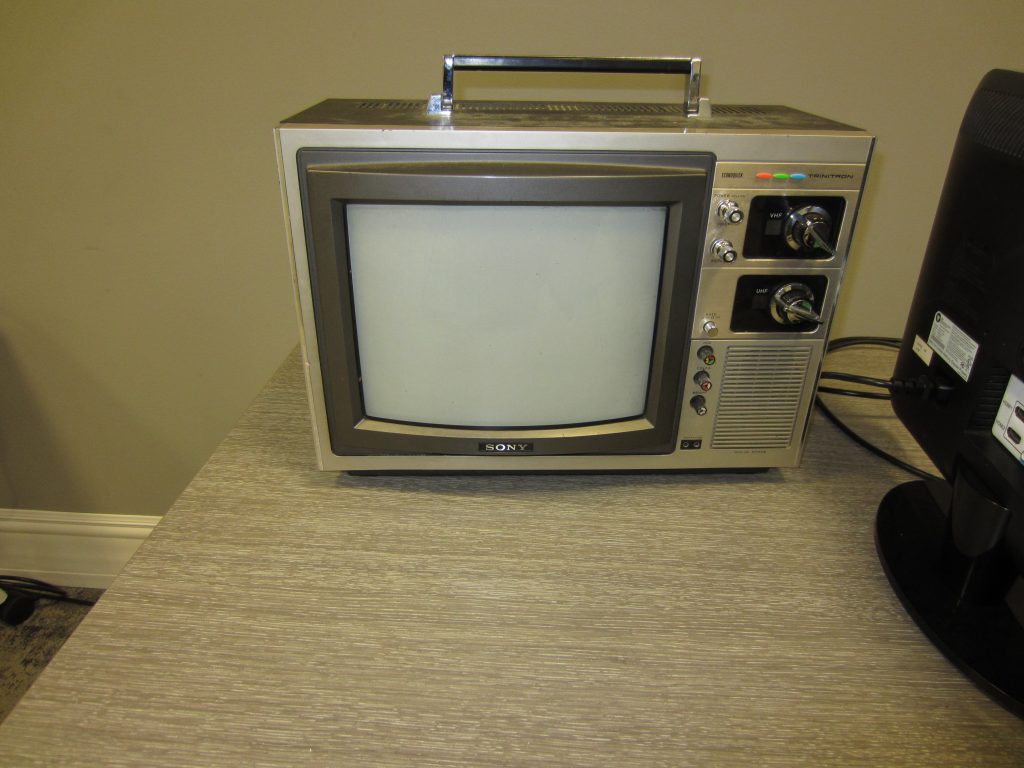A Sony Trinitron TV with a beautiful picture quality.