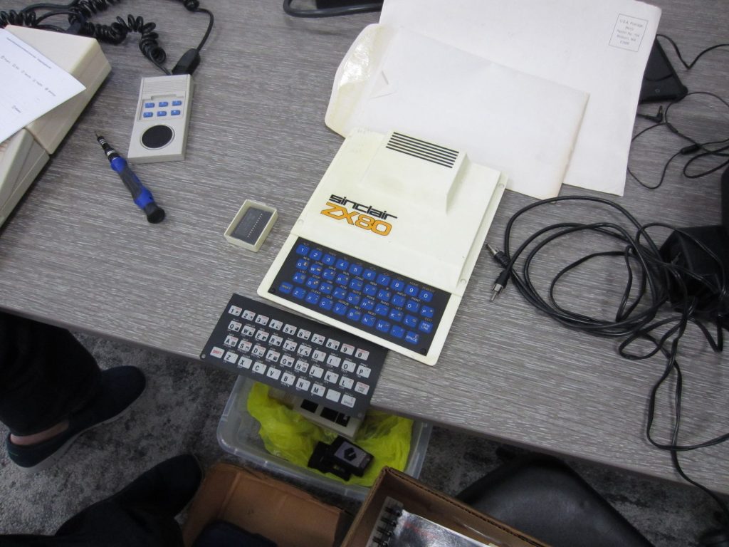 Ryan's ZX80 which has a ZX81 ROM and ZX81 keyboard overlay.