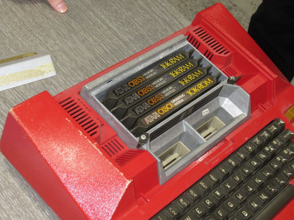 48 Kilobytes of RAM and the OS ROM of the Red Desk BBS Atari 800.
