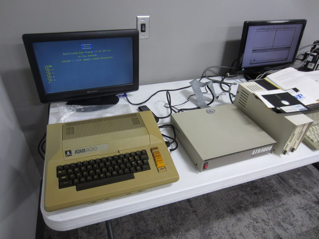 Randy's Atari 800 is connected to a ATR8000, which is an original expansion device for the Atari 8-bit computers.